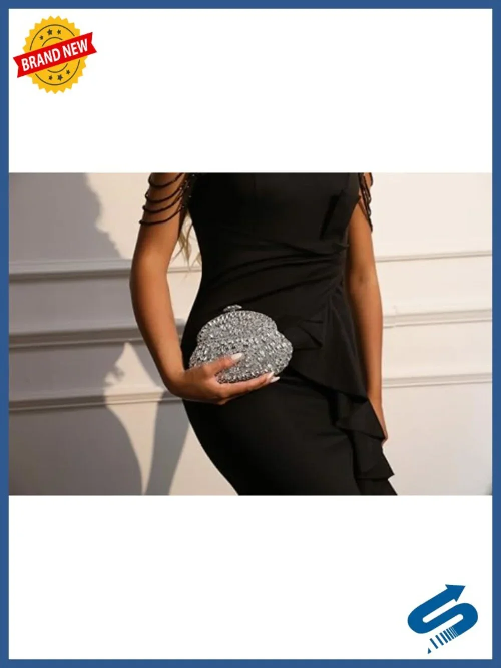 Mini Rhinestone Clutch Purse with Crystal Evening Handbag for Women